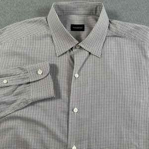 Ermenegildo Zegna Shirt Mens Large Plaid Casual Button Up Preppy Designer EUC